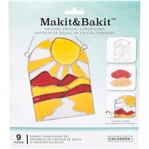 Colorbok MAKEIT & BAKEIT Sunset Suncatcher Kit – Stained Glass Style